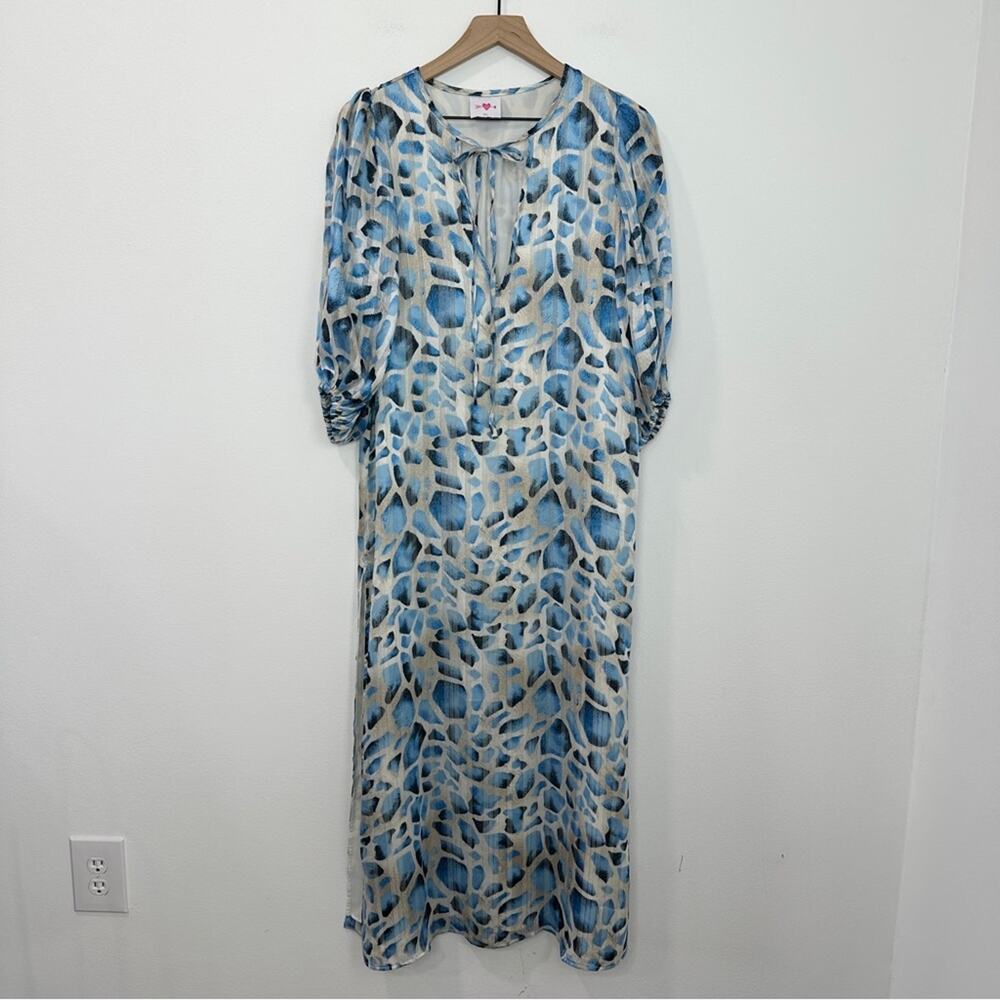 Buddy Love Pamela Cattan Maxi Dress In Santorini Blue size Small - Picture 3 of 8